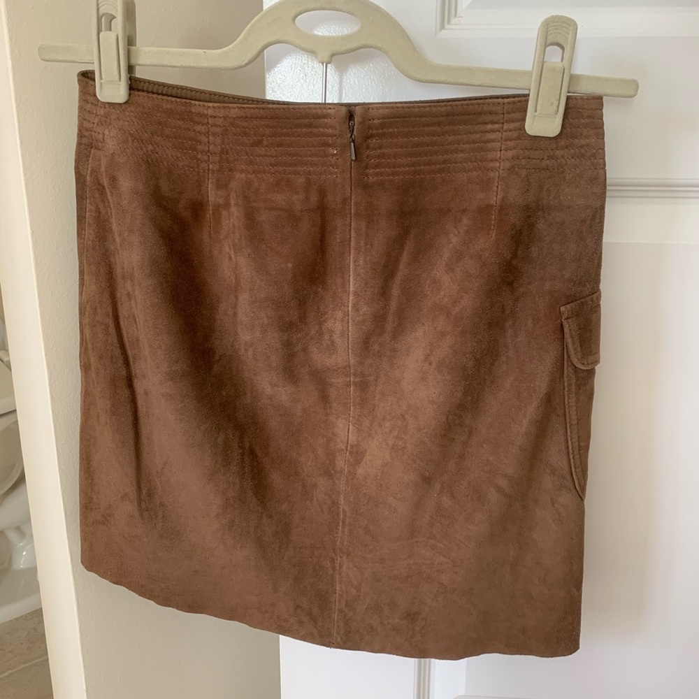 Suede Brown Mini Skirt with side pocket- very similar to Marc Jacobs - Picture 2 of 6